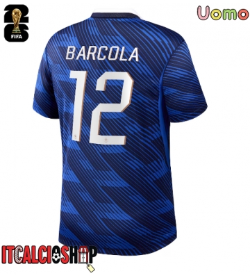 Francia Bradley Barcola #12 Prima Maglia Mondiali 2026 Manica Corta Francia Bradley Barcola #12 Prima Maglia Mondiali 2026 Manica Corta